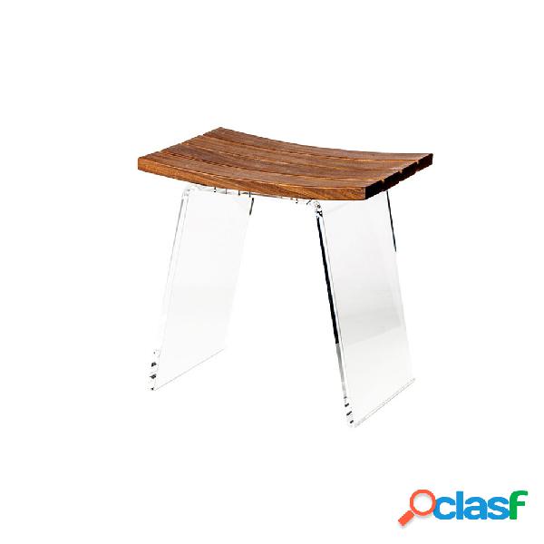 Sgabello 'Koi Stool' con seduta in legno Teak by Cipi cm 45