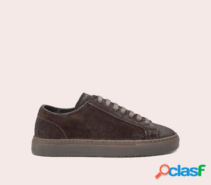 Sneakers in suede marrone "coffee" Caffè 41M_D