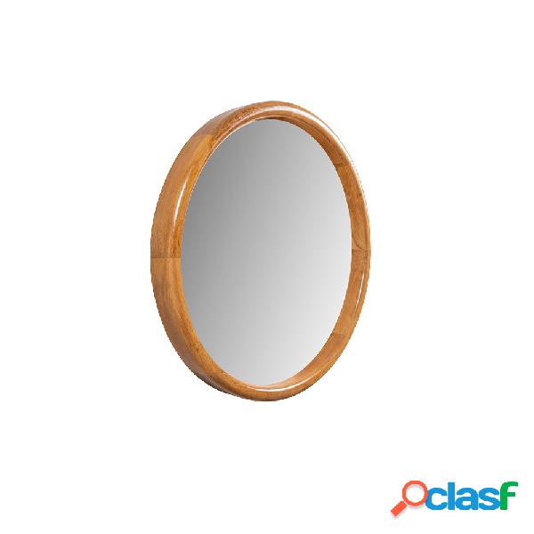 Specchio da bagno 'The Round Mirror' con cornice in Teak