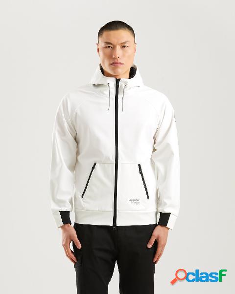 Speed Jacket bianca in Softshell stretch con cappuccio