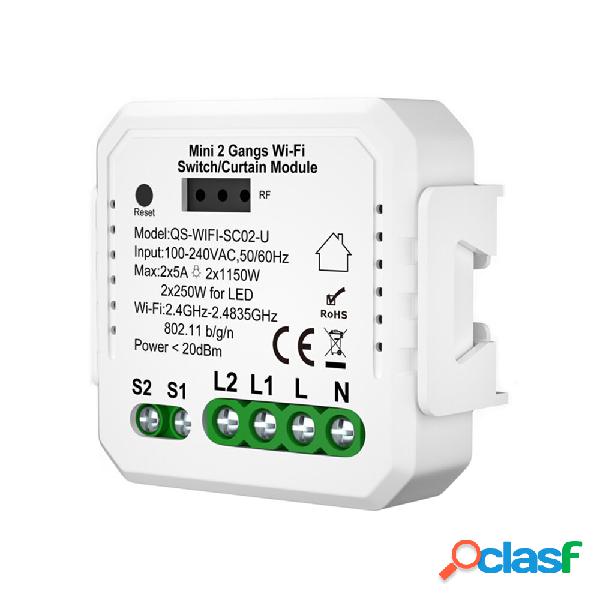 Tuya 2in1 Mini Smart Switch Modulo Tenda Wifi/ZIGBE 2 Gang