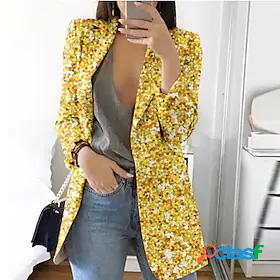 Womens Blazer Color Gradient Stylish Long Sleeve Coat Office