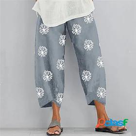 Womens Chinos Slacks Pants Trousers Random Pattern Cotton
