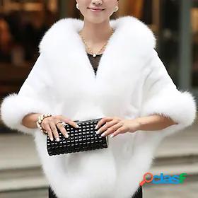 Women's Cloak / Capes Teddy Coat Sherpa jacket Faux Fur Trim