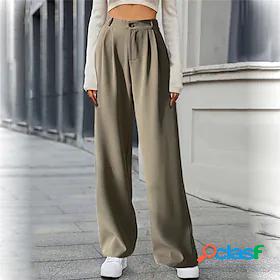 Womens Culottes Wide Leg Chinos Pants Trousers Khaki Black