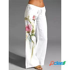 Womens Culottes Wide Leg Pants Trousers White Fashion Casual