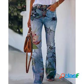 Womens Fashion Casual / Sporty Print Trousers Bell Bottom
