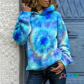 Womens Hoodie Sweatshirt Pullover Active Basic Blue Navy