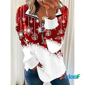 Women's Hoodie Sweatshirt Pullover Snowflake Christmas
