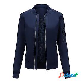 Womens Jacket Bomber Jacket Varsity Jacket Quilted Casual