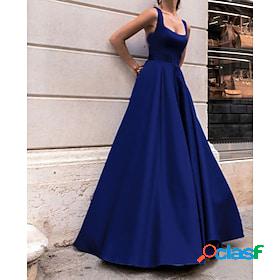 Women's Maxi long Dress Party Dress A Line Dress Navy Blue