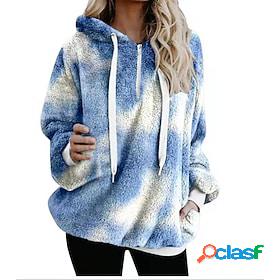 Womens Pullover Hoodie Sweatshirt Pullover Pocket Quarter