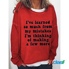 Womens Pullover Print Basic Casual Khaki Light Grey Red