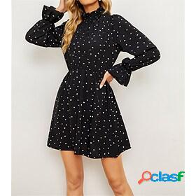 Womens Short Mini Dress A Line Dress Black Dress Black Long