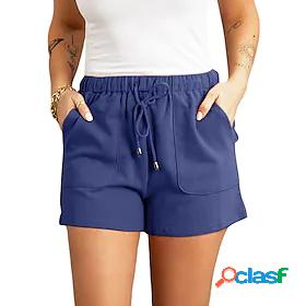 Women's Shorts Cotton Blend Green Blue Khaki Shorts Chino