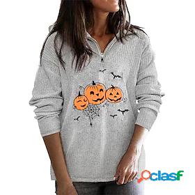 Womens Sweatshirt Pullover Pumpkin Bat Halloween Weekend