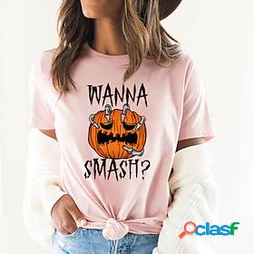 Womens T shirt Tee Green Pink Yellow Print Graphic Letter