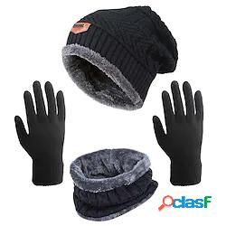 berretto invernale guanti sciarpa set per uomo e donna,