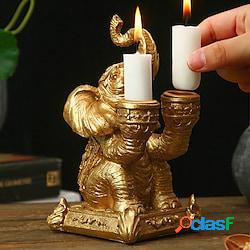 candela in resina stile europeo elefante 1pc portacandele