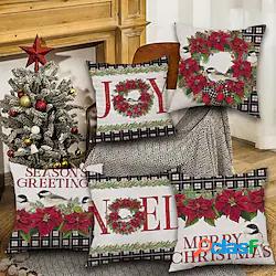 festa di natale double side cuscino copertura 5pc babbo