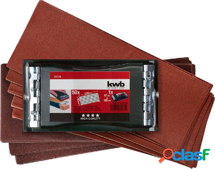 kwb 485170 Handschleifer-Set professionale, con 50 strisce