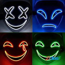 maschera led di halloween puntelli per feste al neon