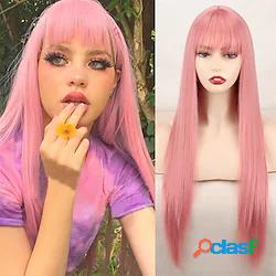 parrucca sintetica parrucca rosa parrucca bionda capelli