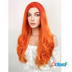 parrucche sintetiche per capelli sintetici arancioni misti