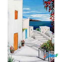 pittura a olio di paesaggio della grecia dipinta a mano arte