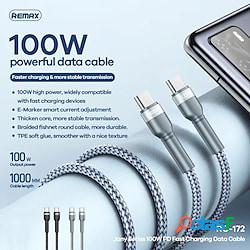 1 pacchetto remax usb c cavo 100w pd cavo dati 3.3ft usb c a