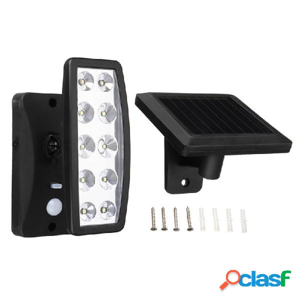 10 LED solare Potenza PIR Sensore di movimento Applique da