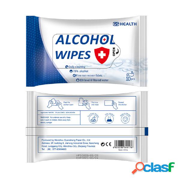 10PCS Salviette per sterilizzazione ad alcool portatili