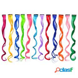 12 pezzi colorati estensioni dei capelli clip colorate nelle