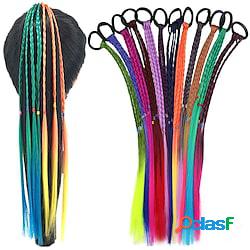12 pezzi trecce colorate estensioni dei capelli con elastici