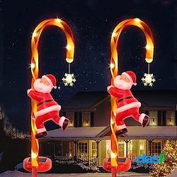 2 pack natale candy cane luci percorso marker outdoor