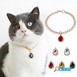 2 pezzi di metallo cristallo ciondolo diamante gatto cane