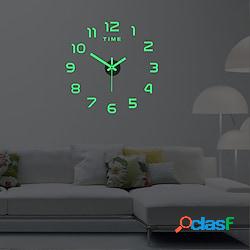 3d creativo luminoso orologio da parete soggiorno fai da te
