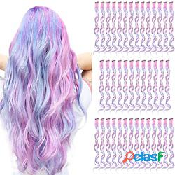 40 pezzi colorati clip nellestensione dei capelli 26 pollici