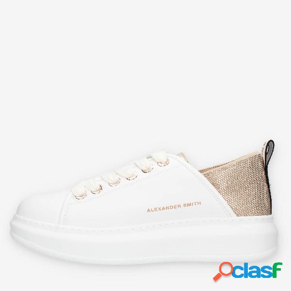 Alexander Smith Wembley Sneakers da donna bianche e oro