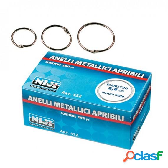 Anelli metallici - 2,8 cm - per rilegatura - Lebez - conf.