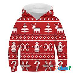 Bambino Da ragazzo Felpa con cappuccio Maglione Babbo Natale