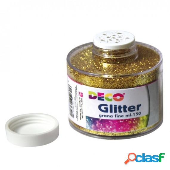 Barattolo Glitter - grana fine - 150ml - oro - DECO