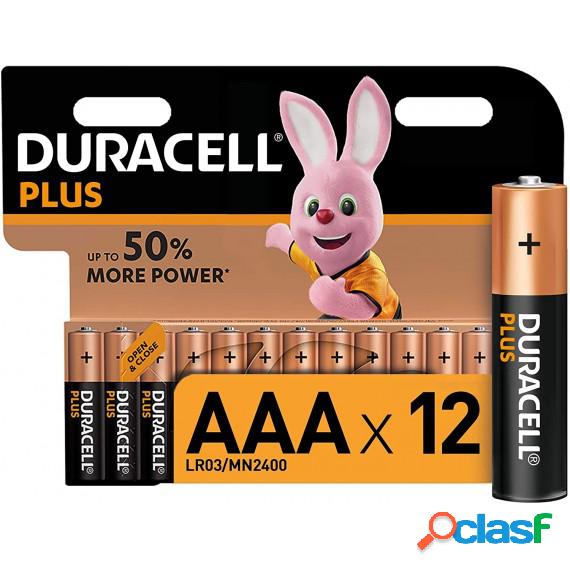 Batterie Duracell Aaa Plus Alcaline 12 Mini Stilo Aaa 50%