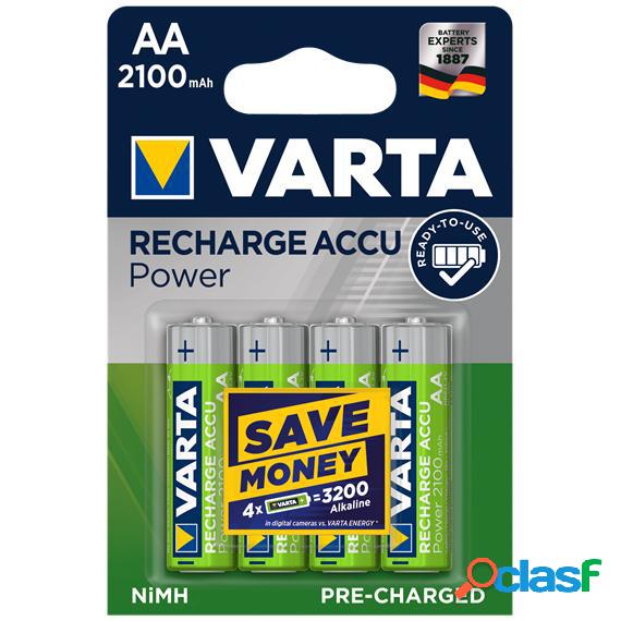 Batterie Ricaricabili Varta Aa 4Pz Stilo 1.2 V 2100Mah