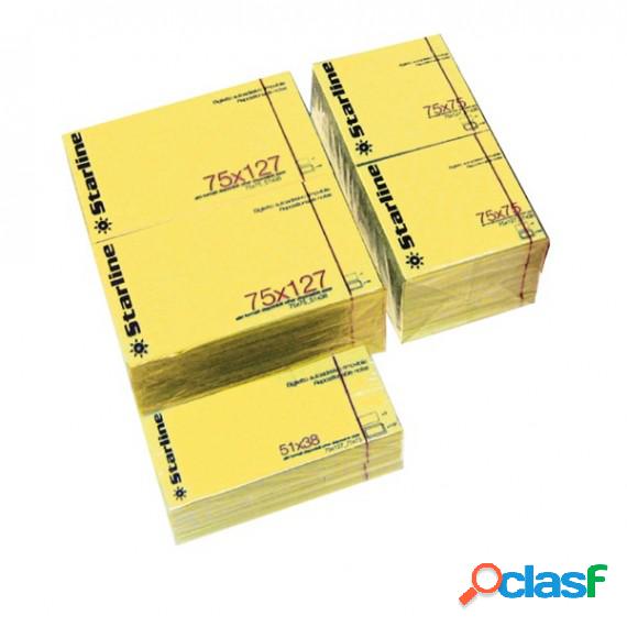 Blocchetto biglietti adesivi - giallo - 75 x 75mm - 70gr -