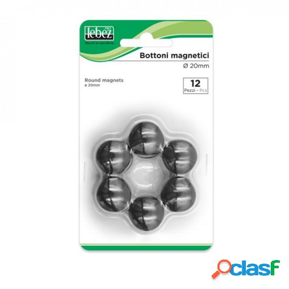 Bottoni magnetici - nero - diametro 20 mm - Lebez - blister