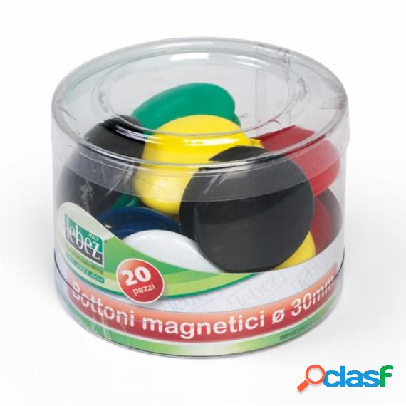 Bottoni magnetici tondi - diametro 30 mm - colori assortiti