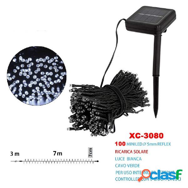 CATENA LUMINOSA NATALE 100LED CON RICARICA AD ENERGIA SOLARE