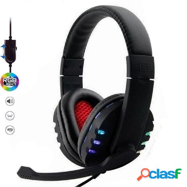 CUFFIE GIOCO GAMING OVER-EAR STEREO PORTA USB LUCI LED RGB