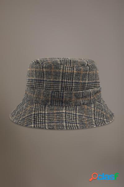 Cappello da pescatore reversibile misto lana tessuto a